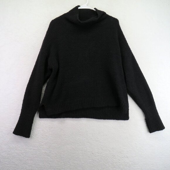 UGG Sweater Womens XL Black Cowl Neck Boucle Knit Pullover Cozy Teddy Funnel - Picture 1 of 9